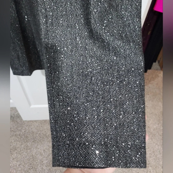 NWT Talbots Woman Sequin Black Marled Tweed Wool Blend Lined Trousers Size 18W - Picture 5 of 11
